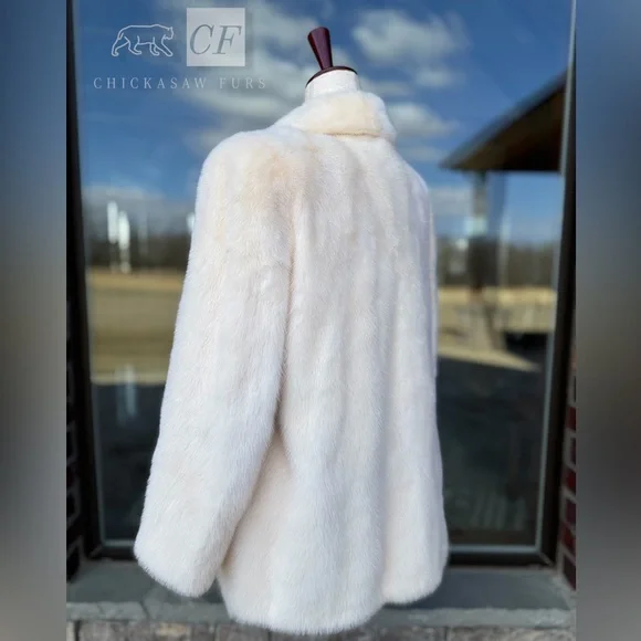 10/12 Genuine Pearl White Mink Fur Jacket Real Fur Genuine Fur Yudofsky’s